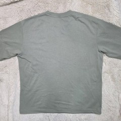 Uniqlo AIRism Cotton Oversized Crew Neck T-Shirt Light Green Sage Size XL EUC