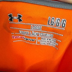 Under Armour Bright Orange T-shirt Performance Size Large Loose