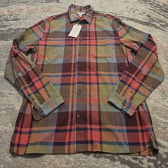 BNWT Seasalt Men’s Fathomer Checked Shirt Rhythm Merlot Regular Size M