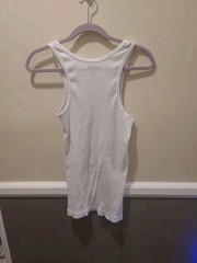 Von Dutch Originals Medium Mens Ribbed White Tank Slim Fit Scoop Neck