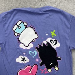 Hello Kitty Shirt Mens Medium Purple Anime Cartoon AOP Double Sided Art Sanrio