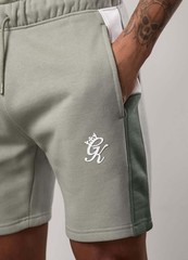 Gym King Contrast Panel Shorts – Fern Green/Soft Khaki/White