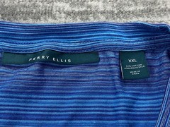 Perry Ellis Men’s Short Sleeve Blue Striped Shirt XXL
