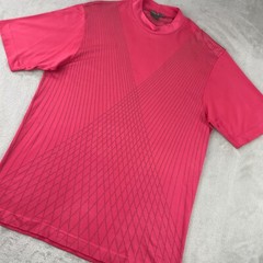 Nike Tiger Woods T Shirt Men Large Pink Geometric Performance Short Sleeve Golf