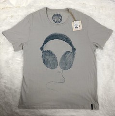 DJ Studio Headphones Design Men’s Gray 100%Cotton NWT Seze XXL