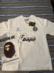 A Bathing Ape BAPE x Stüssy Logo Graphic Crew Neck T-Shirt Black/White M