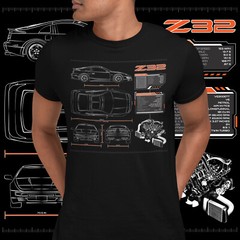 300ZX Z32 Twin Turbo VG30DETT Blueprint Short-Sleeve Unisex T-Shirt
