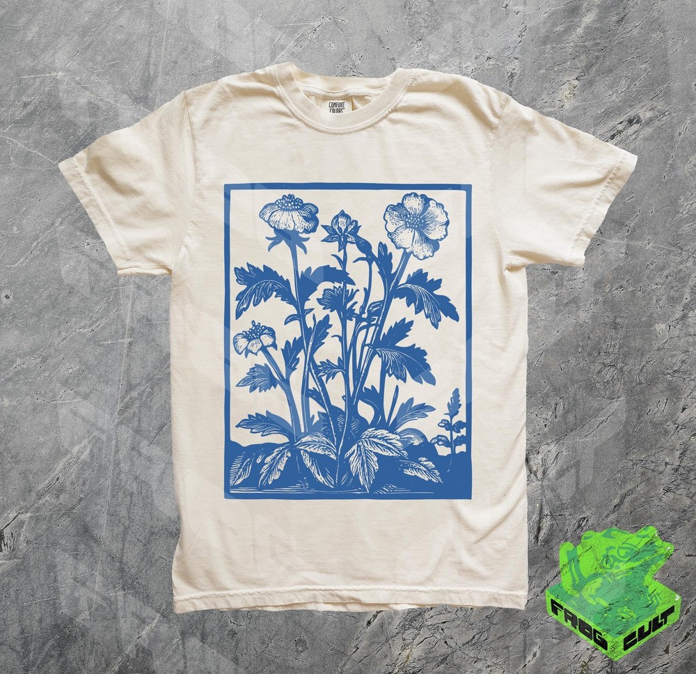 Vintage Wildflowers Graphic Shirt Comfort Colors 90s Retro Flowers Tee Presse