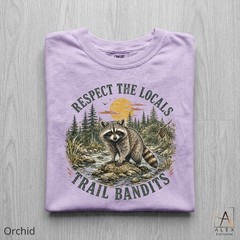 Respect The Locals Shirt Vintage Raccoon Forest Trail Bandit Unisex Graphic Tee
