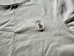 Ralph Lauren Polo T Shirt, Mens Medium, Cream, Beige, Logo Polo, Custom Slim Fit