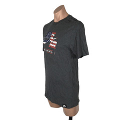NIKE AIR – Air Force One- Patriotic Red white blue spell out SWOOSH Logo Gray L
