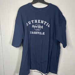 Vintage 90s Hard Rock Cafe T Shirt Reversible XL XG Navy Grey Y2K 26×29