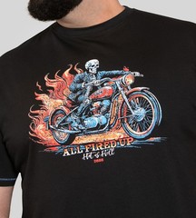 D555 Dewsbury Men’s Skeleton On A Bike Print Fashion Short Sleeve T-shirt