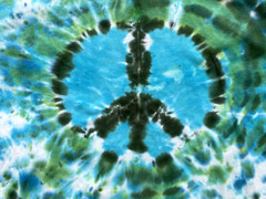 Vintage Tie Dye Mens Mens T-Shirt Large Green Blue Y2K Peace Hippie Festival