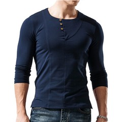 Zonbailon men’s t-shirt solid color slim fit quick dry Men’s bottomed t-shirt