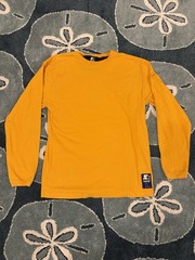 Vintage Team Starter Blank Yellow Long Sleeve Pull Over Size Large