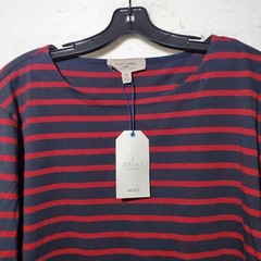 Seasalt Cornwall Shirt Men’s XL Red Striped Sailor Organic Cotton Crewneck NWT