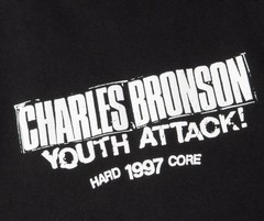 Charles Bronson Youth Attack! Hard 1997 Core Black Graphic Crew Neck T-Shirt XL