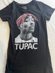 Tupac Shakur Graphic T Shirt Black S Small SWS 2Pac Rap Hip Hop Red Bandana Tee