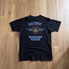 Vintage Harley Davidson Flame Eagle Black Mens Large Shirt 90s Hawaii Pacific