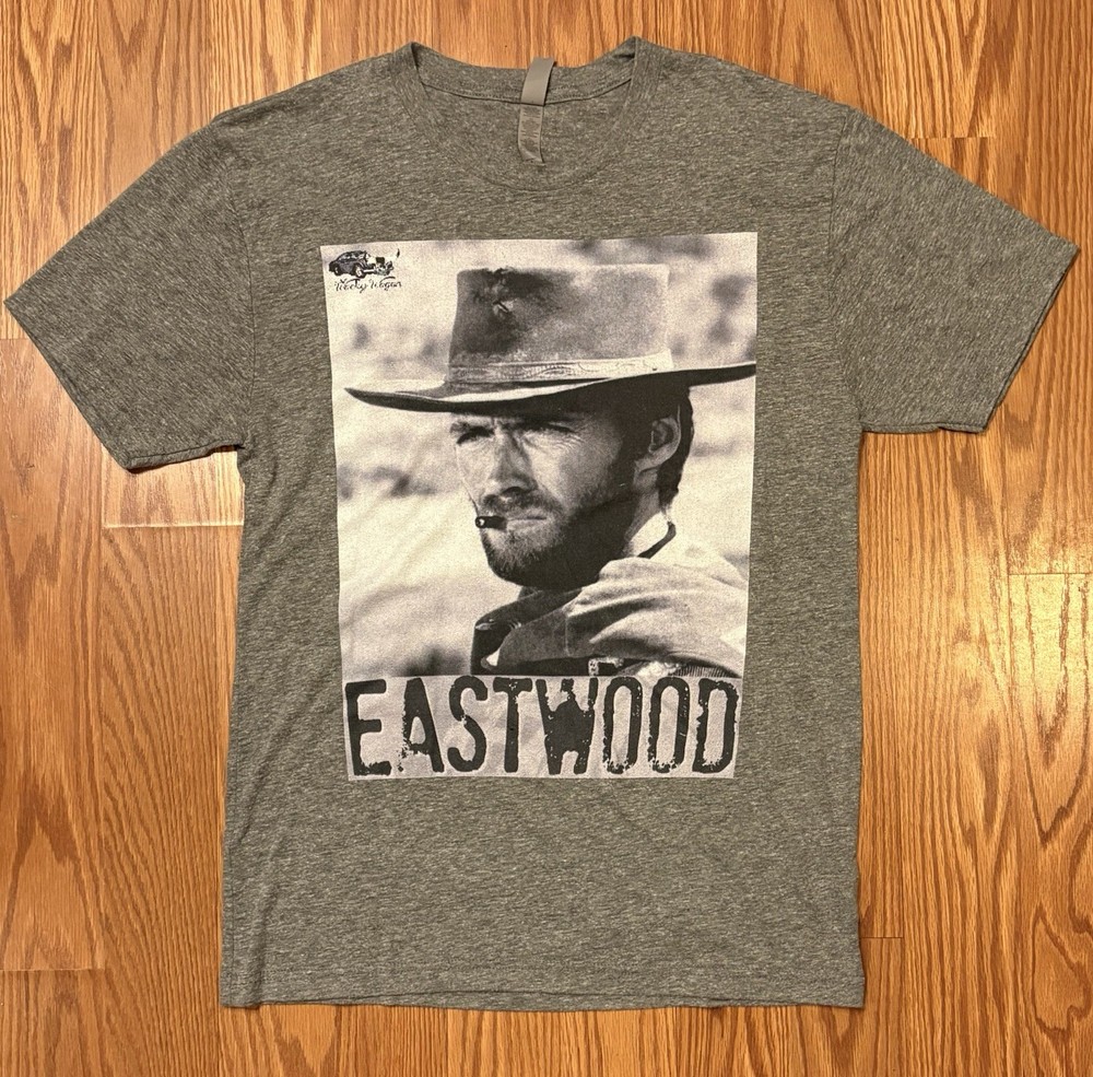 Clint Eastwood T Shirt The Man With No Name Gray Vintage Western Inspired Tee SM