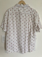 Odd Future OFWGKTA Classic Donut Logo Button-Up Shirt L White Short Sleeve Rap