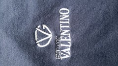 Giovanni Valentino Men’s Blue Graphic Logo Crew Neck Cotton Knit T-Shirt Size 48