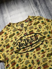 Vintage Von Dutch Yellow Big Logo T-shirt Men’s Size L