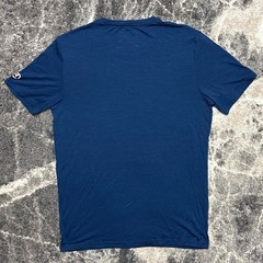 Ortovox Merino Wool Shirt Mens Medium Navy Blue Short Sleeve Base Layer Outdoors