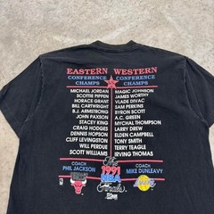 Vintage 1992 Chicago Bulls Lakers T-shirt NBA Salem Sportswear Black Mens XL