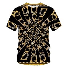 Luxury Baroque Style 3D Print Men’s T-shirts Fashion Round Neck Short Sleeve.