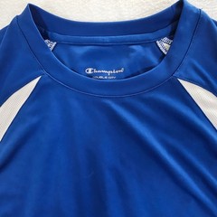 Champion Double Dry Mens Blue White Athletic Shirt NWT Wicking Odor Resist L