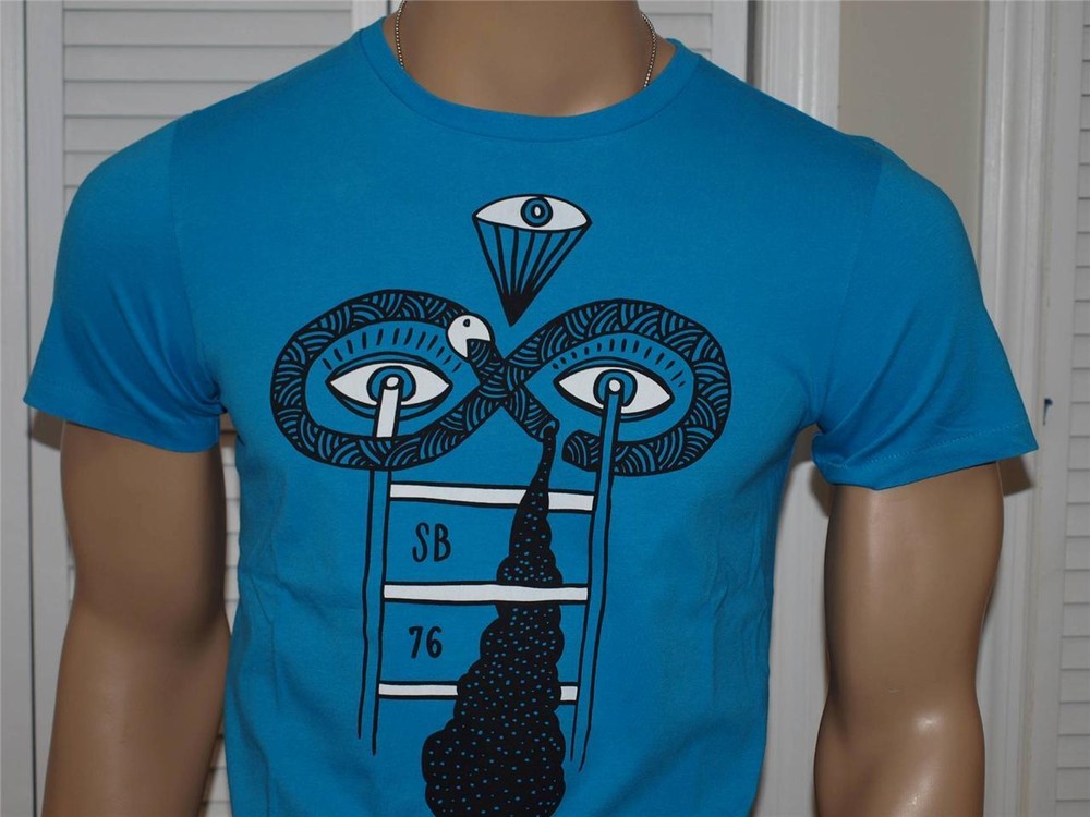 WeSC Superblast Meta T Shirt Cyan NWT D407543616