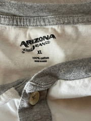 Arizona Jean Mens Shirt Extra Large Henley Two Button Cotton Stretch Multi 4th