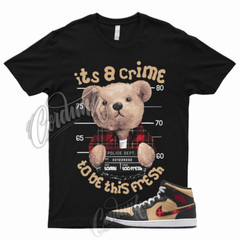 CRIME T for 1 Mid Tartan Tan Black Red Plaid Shirt To Match Low High
