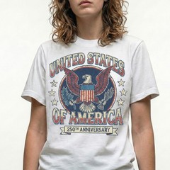 United States Of America 250th Anniversary Eagle Crest Vintage T-Shirt