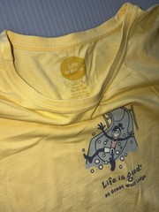 Men’s Life Is Good Crusher Yellow T-Shirt W/Life Is good At Great Wolf Lodge XL