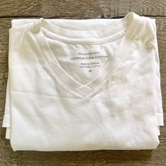 Banana Republic Men’s Short Sleeve V-Neck Premium 100% Pima Cotton T-Shirt – M