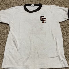 Vintage 80s Made In USA CF Band Ringer T Shirt Size L White Single Stitch Tiger