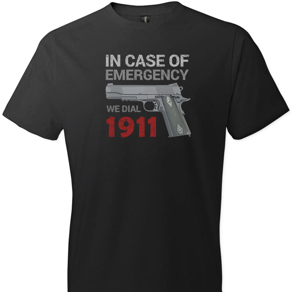Emergency Dial 1911 Colt Browning Pro Gun Rights 2nd Amendment 100% Men T-Shirt