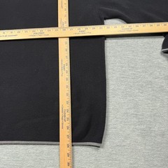 Geoffrey Beene Sweater Mens Large Black Gray Striped Crewneck Acrylic Cotton Kni