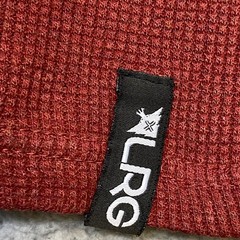 LRG Pullover Hoodie Mens XL Red Waffle Knit Long Sleeve Henley Casual Skate