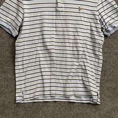 Polo Ralph Lauren Polo Shirt Men’s Sz M Classic Fit Short Sleeve Striped Blue