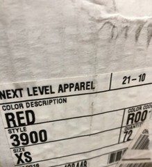 Next Level Apparel Unisex Shirt Crew Neck Blank Red T-Shirt 3900 XS Box of 72 ~