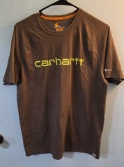 Carhartt Force Shirt Mens Medium Green Relaxed Fit Work Tee Performance