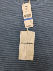 Tommy Bahama T-Shirt Mens XL Blue Flip Sky Tee SS Wicking Reversible $79