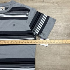 Hang Ten Striped Pocket Tshirt Short Sleeve Black Gray White Mens Size Small NWT