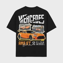 Orange Euro Sports Car, Streetwear Racing Tee, Track Day Auto Graphic, Gearhead