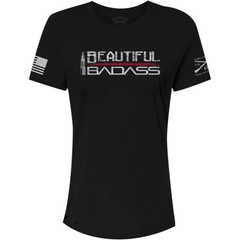 Grunt Style Women’s Relaxed Fit Beautiful Badass T-Shirt – Black