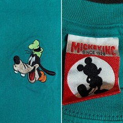 *read* Adult Medium Disney Embroidered Goofy Cyan T-Shirt Mickey Inc. Tag Med M